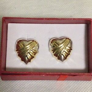 Earrings Hearts Gold and Sliver marked 925 pierced
